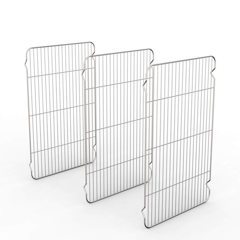 Zacfton Cooling Rack Set of 3, Baking Rack Stainless Steel Wire Rack for Baking Cooking Roasting Grilling Cooling, 15â€ x 11â€ x 0.5â€ Wire Racks, Fit Various Size Cookie Sheets Oven - Image 1